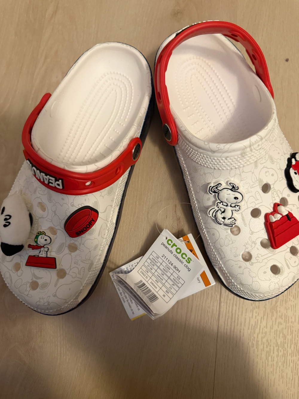 CROCS White & Red Peanuts Snoopy Classic Clog
